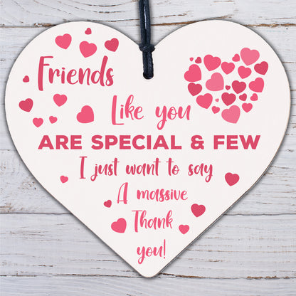 Friendship Best Friend Gift Handmade Wooden Heart Plaque Birthday Thank You