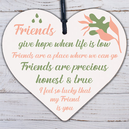 Friendship Sign Handmade Wooden Heart Sign Best Friend Gift Thank You Birthday