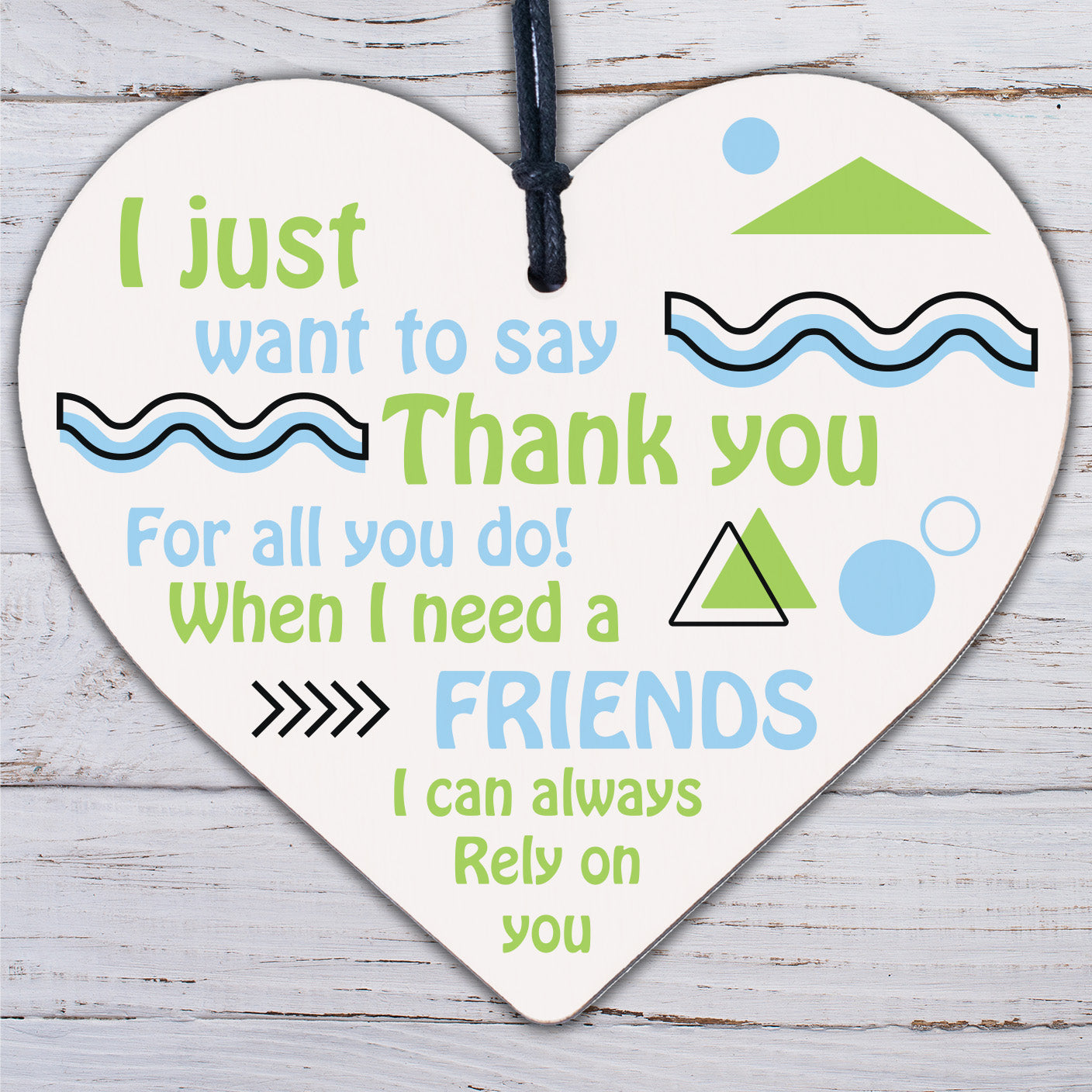 Best Friend Friendship Thank You Love Gifts Wooden Hanging Heart Sign Plaque