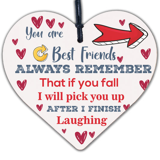 Best Friend Novelty Wooden Heart Sign Christmas Gift For Friend Thank You Gifts