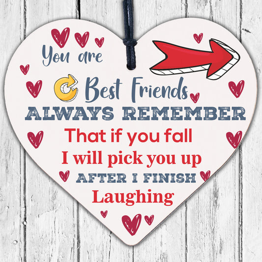 Best Friend Novelty Wooden Heart Sign Christmas Gift For Friend Thank You Gifts