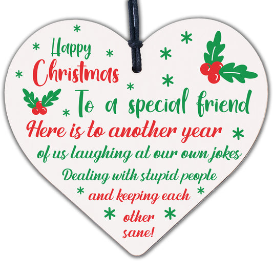 Christmas Gift Wood Heart Sign Novelty Friendship Gift For Best Friend Keepsake