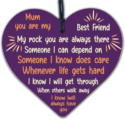 Mum Mummy Best Friend Friends Plaque Heart Birthday Thank You Daughter Nan Gift