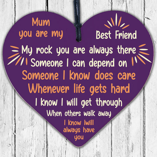 Mum Mummy Best Friend Friends Plaque Heart Birthday Thank You Daughter Nan Gift