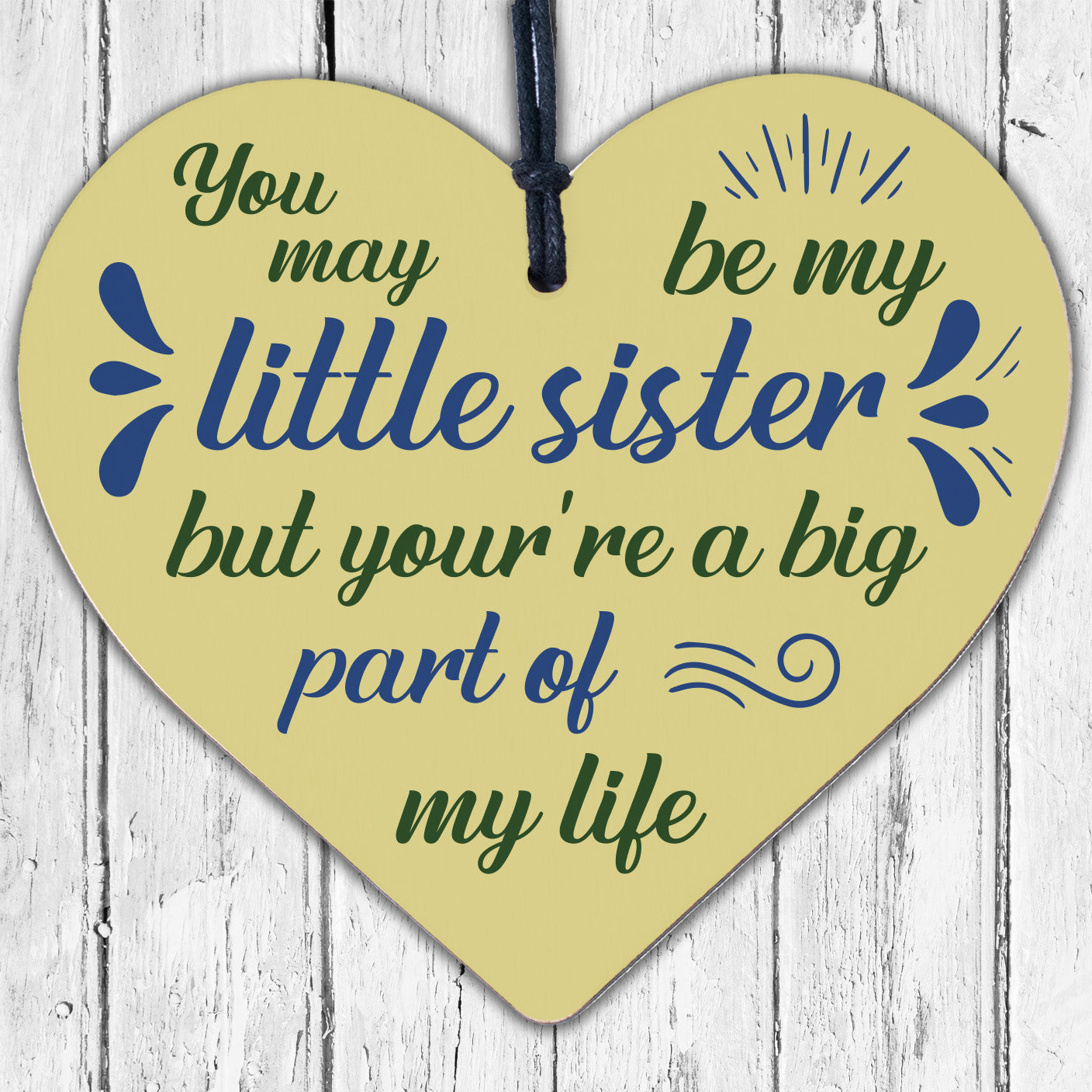 Little Sister Big Part Of My Life Heart Plaque Sister Love Best Friend Thank You