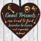 Best Friend Sign Friendship Plaque Handmade Chic Wooden Heart Thank You Gift