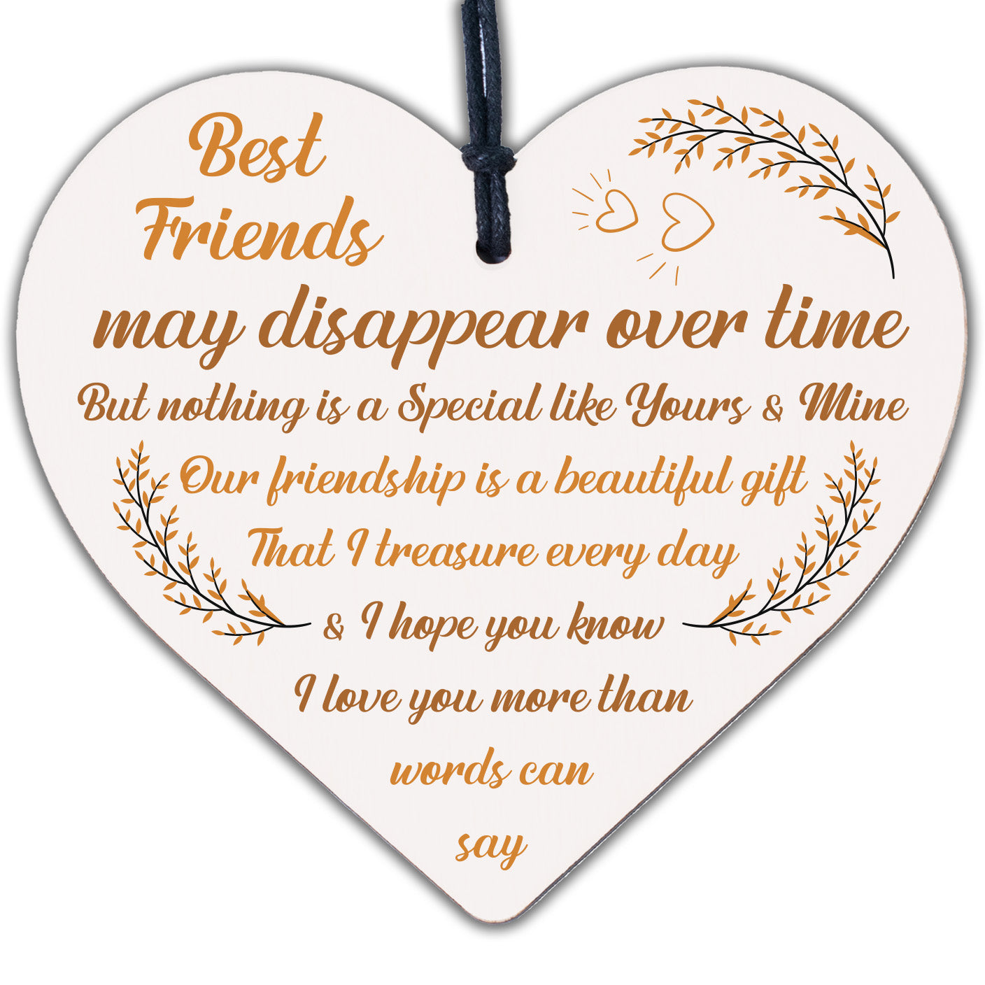 BEST FRIEND GIFTS Wooden Heart Sign Best Friend Birthday Card Thank You Gifts