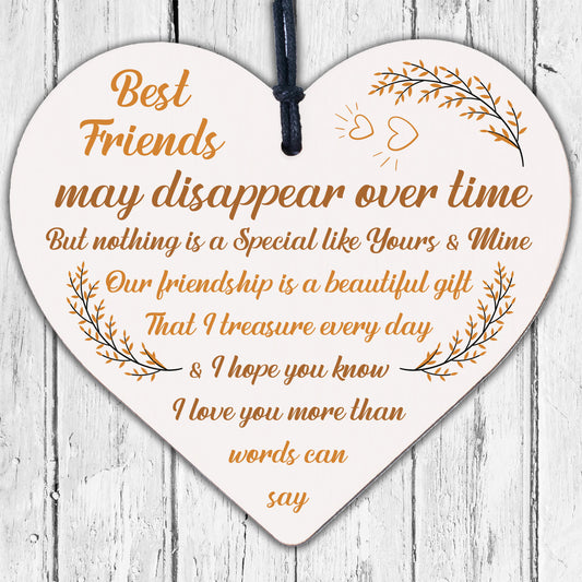 BEST FRIEND GIFTS Wooden Heart Sign Best Friend Birthday Card Thank You Gifts