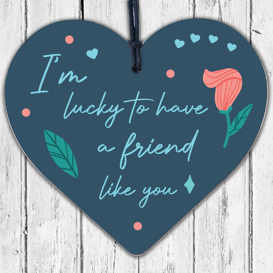 Friendship Gift FRIEND Sign Best Friend Plaque Shabby Chic Wood Heart Thank You