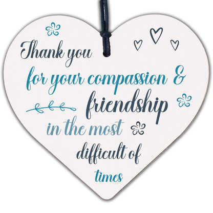 THANK YOU Friend Friendship Best Friend Colleague Gift Wooden Heart Plaques