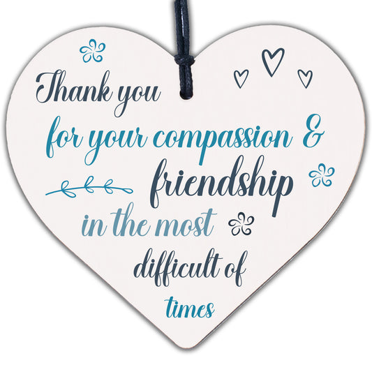 THANK YOU Friend Friendship Best Friend Colleague Gift Wooden Heart Plaques