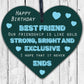 Birthday Best Friend Gift Wooden Heart Friendship Sign Thank You Keepsake Gift