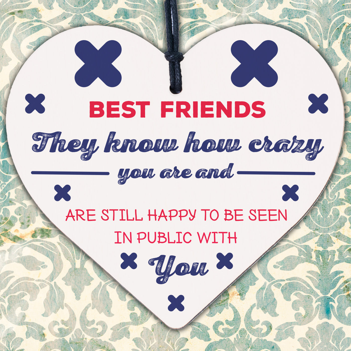 Best Friend Birthday Gift Friendship Sign Wood Heart Thank You Keepsake Plaque