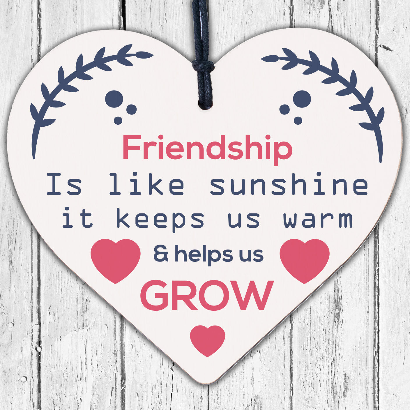 Friendship Like Sunshine Wood Heart Sign Best Friend Gift Thank You Birthday