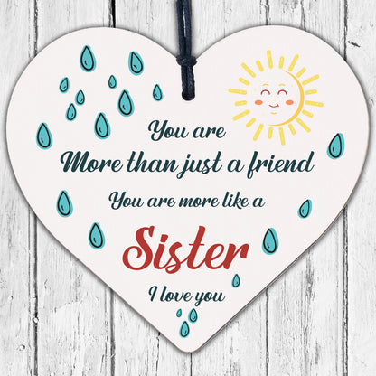 Special Friendship Gifts Hanging Wood Heart Birthday Gift For Best Friend Sister