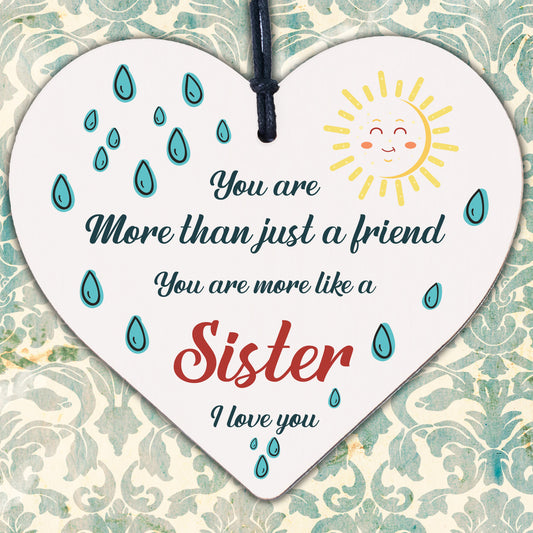 Special Friendship Gifts Hanging Wood Heart Birthday Gift For Best Friend Sister