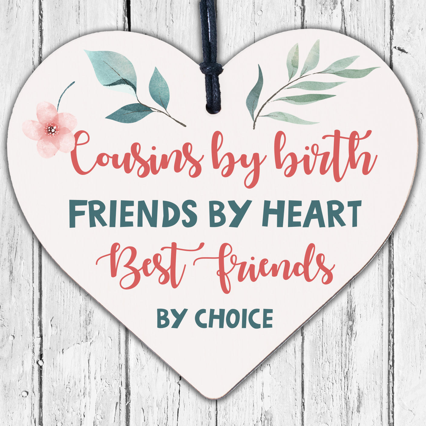 Best Friend Gifts For Cousin Birthday Christmas Card Gifts Wooden Heart Keepsake