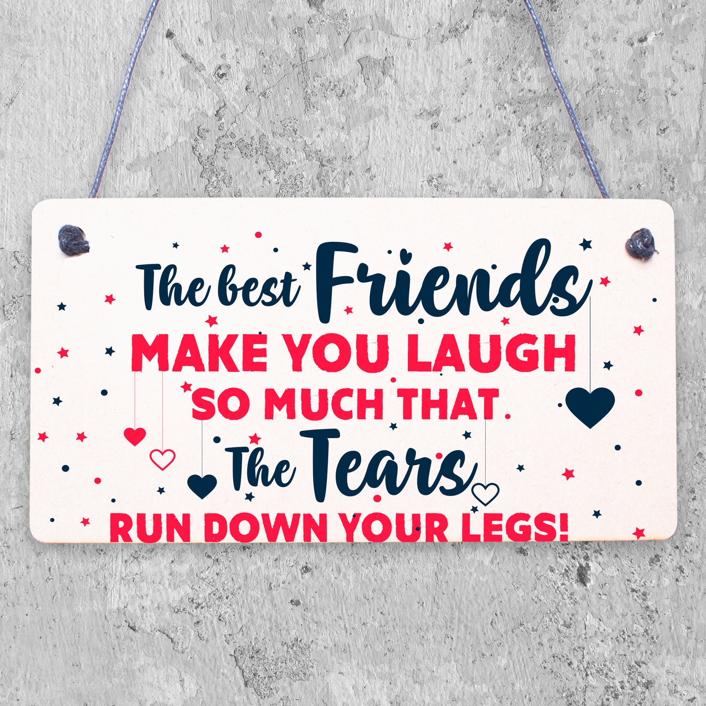 Friend Friendship Plaque Sign Funny Wooden Gift BEST FRIENDS TEARS Shabby Chic