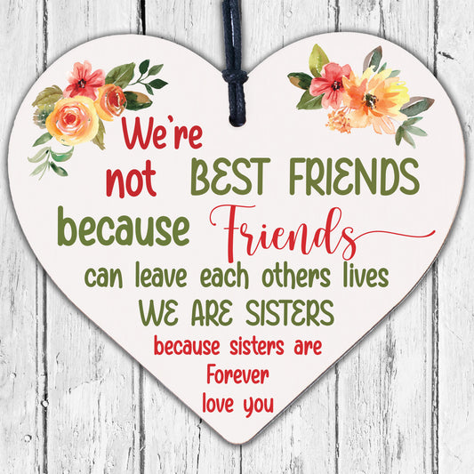 Thank You Sisters Friendship Plaques Wooden Heart Christmas Best Friend Gifts