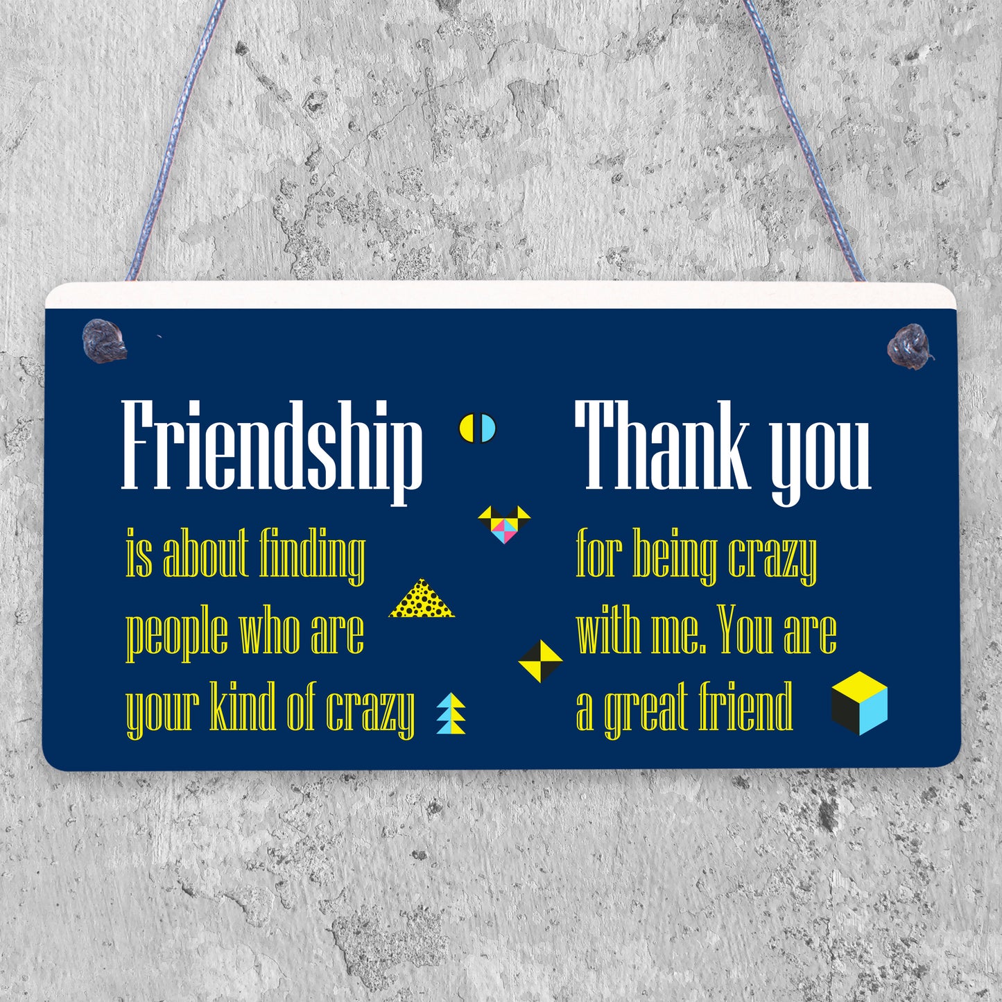 Crazy Friendship Sign Best Friend Hanging Plaque Thank You Family Birthday Gift