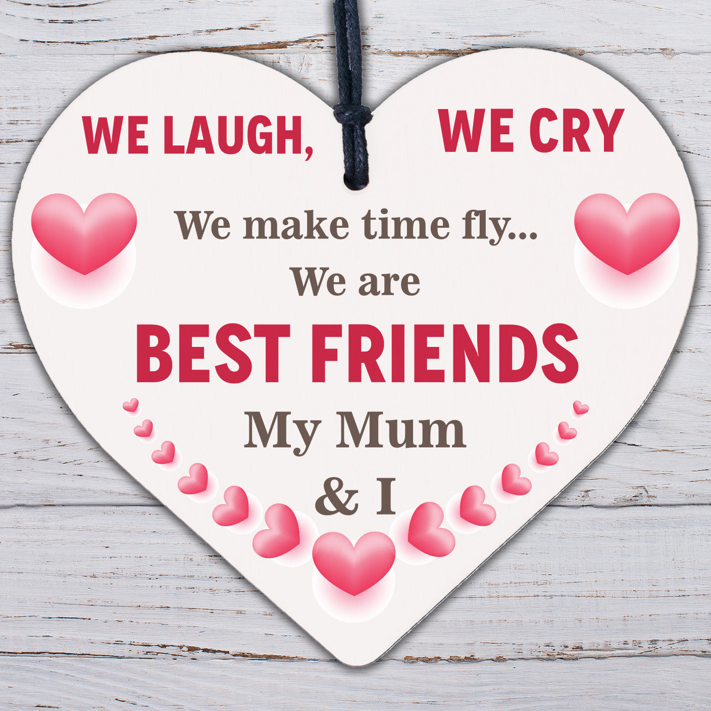 Mum Best Friend Gifts Wooden Heart Sign Christmas Birthday Gift For Mummy Mother