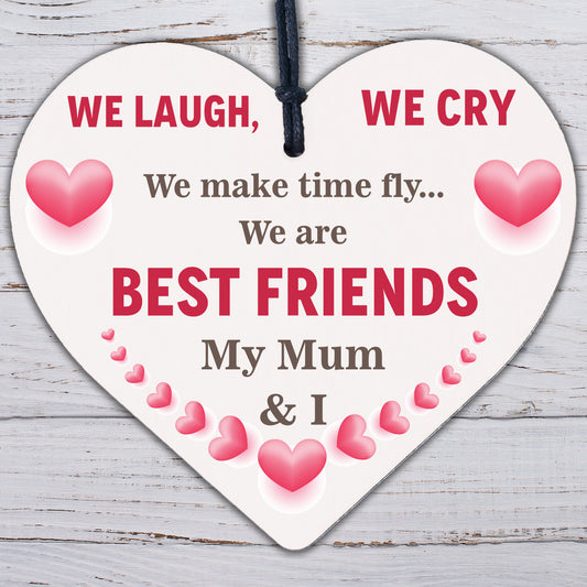 Mum Best Friend Gifts Wooden Heart Sign Christmas Birthday Gift For Mummy Mother