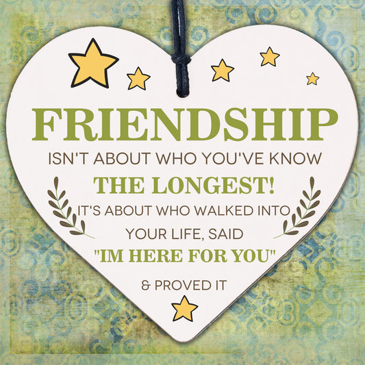 Friendship Plaque Engraved Hanging Heart Gift For Best Friend Birthday Thank You