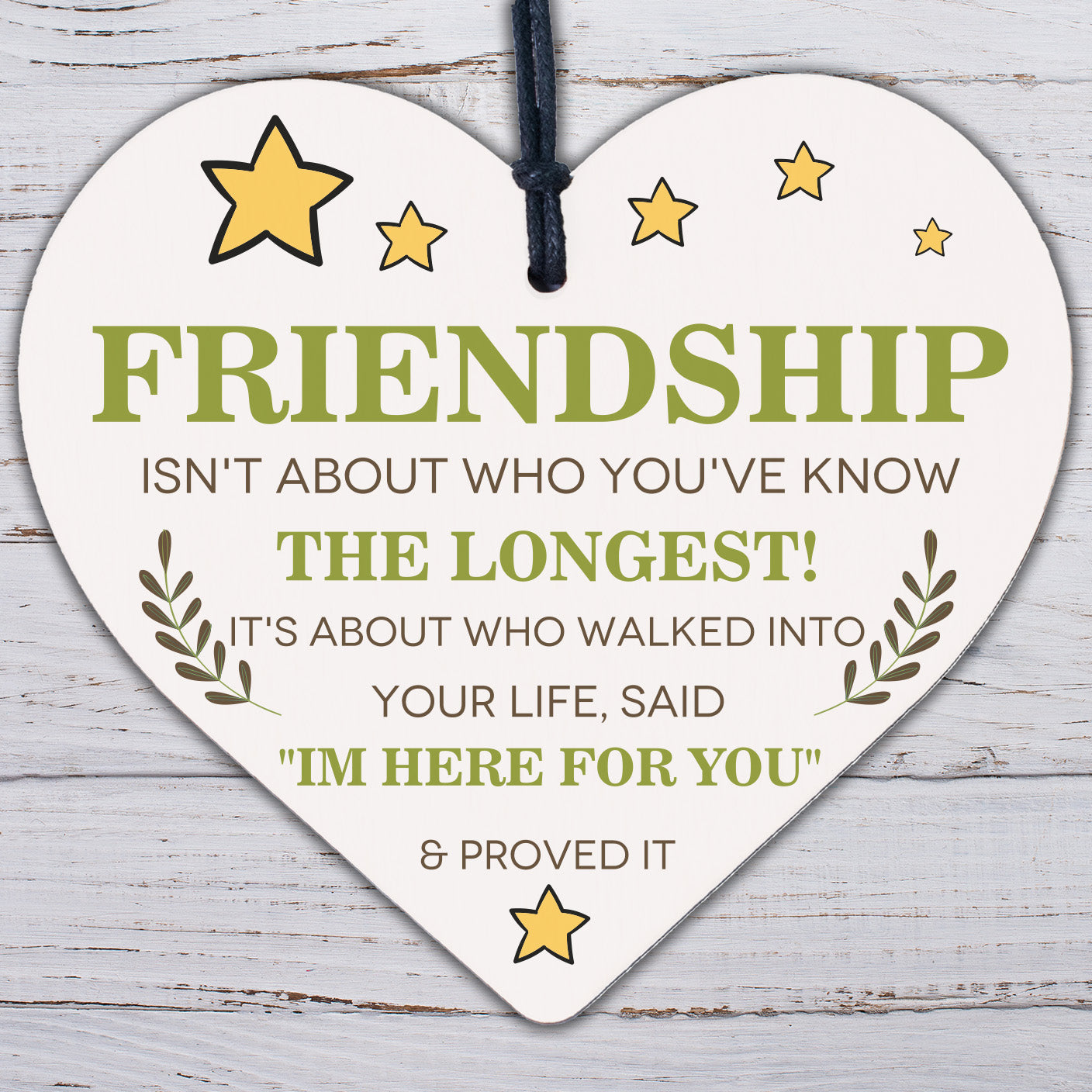 Friendship Plaque Engraved Hanging Heart Gift For Best Friend Birthday Thank You