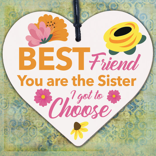 Best Friend Gift Novelty Wood Heart Birthday Christmas Gift For Sister Keepsake