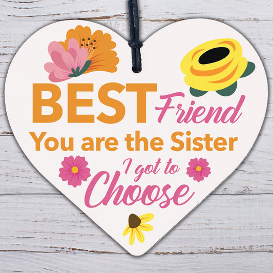 Best Friend Gift Novelty Wood Heart Birthday Christmas Gift For Sister Keepsake