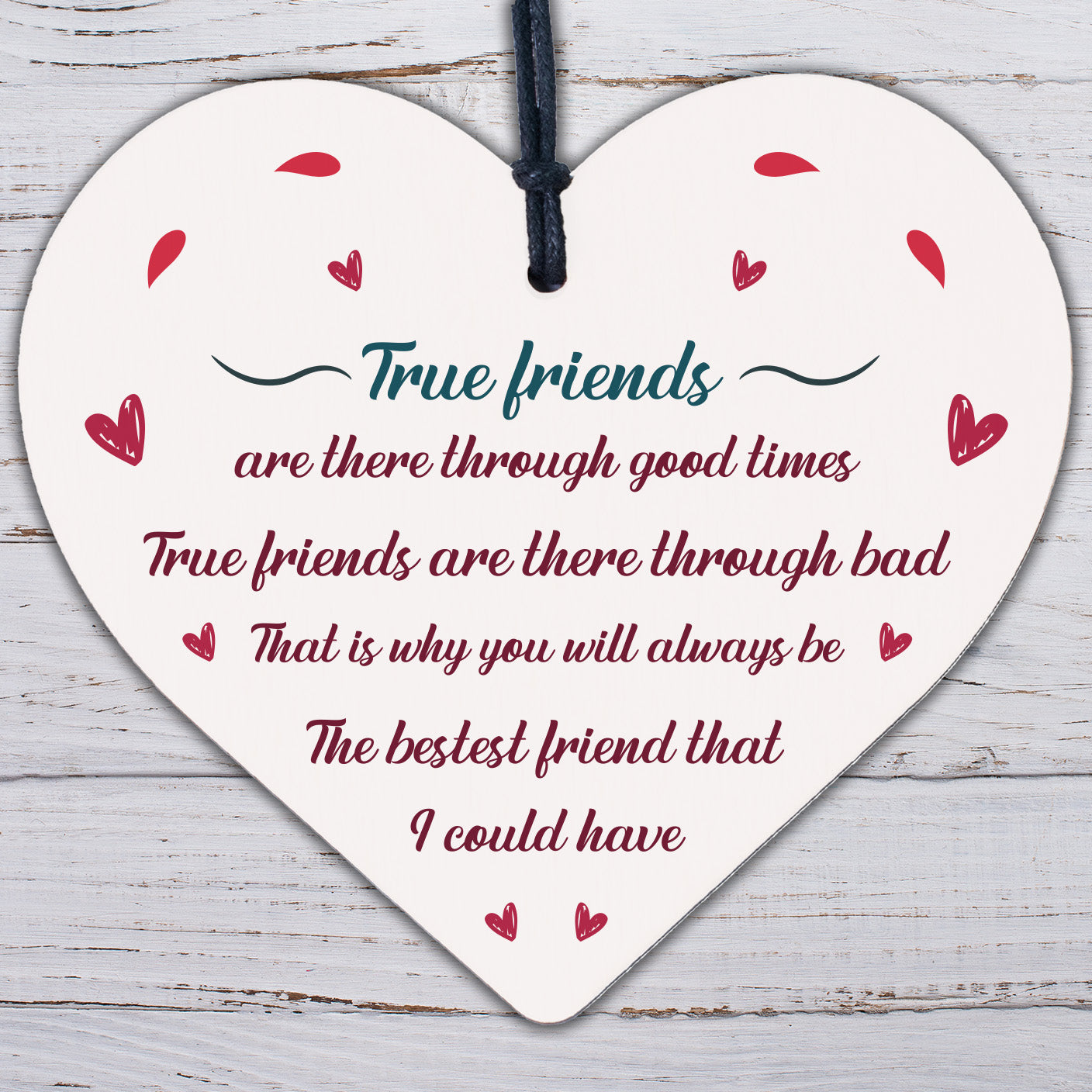 Best Friend Friendship Sign Wooden Heart Gifts Birthday Gifts Thank You Keepsake