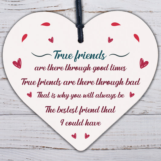 Best Friend Friendship Sign Wooden Heart Gifts Birthday Gifts Thank You Keepsake