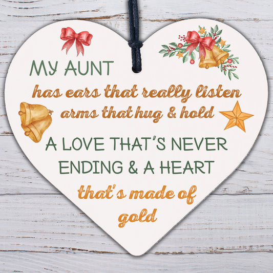 Best Friend Auntie Handmade Heart Gift Wooden Chic Sign Birthday Keepsake