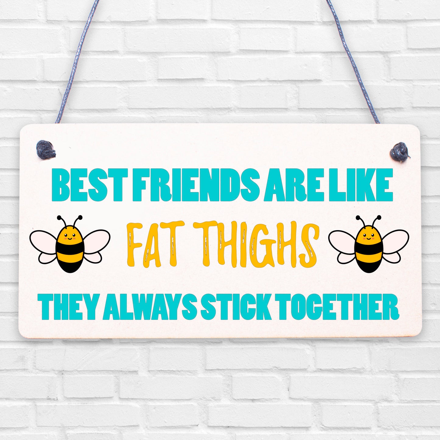 Best Friends Like Fat Thighs Novelty Hanging Plaque Friendship GIft Friend Sign