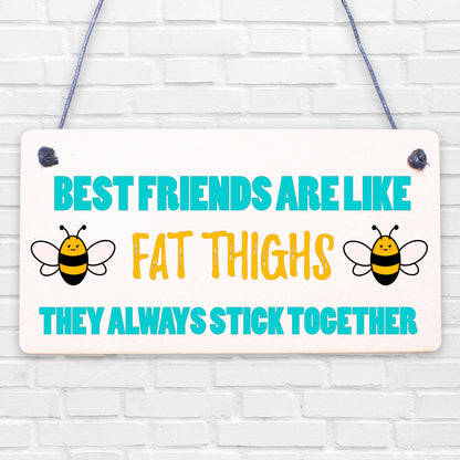 Best Friends Like Fat Thighs Novelty Hanging Plaque Friendship GIft Friend Sign