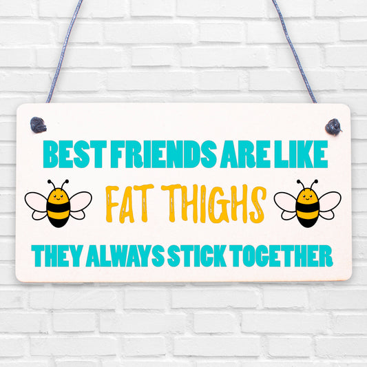 Best Friends Like Fat Thighs Novelty Hanging Plaque Friendship GIft Friend Sign