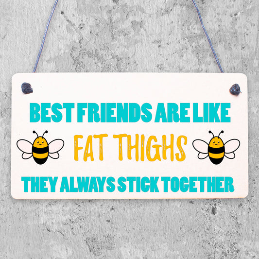 Best Friends Like Fat Thighs Novelty Hanging Plaque Friendship GIft Friend Sign