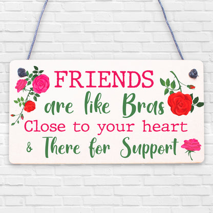 Funny Friends Are Like Bras Novelty Best Friend Sign Birthday Gifts THANK YOU