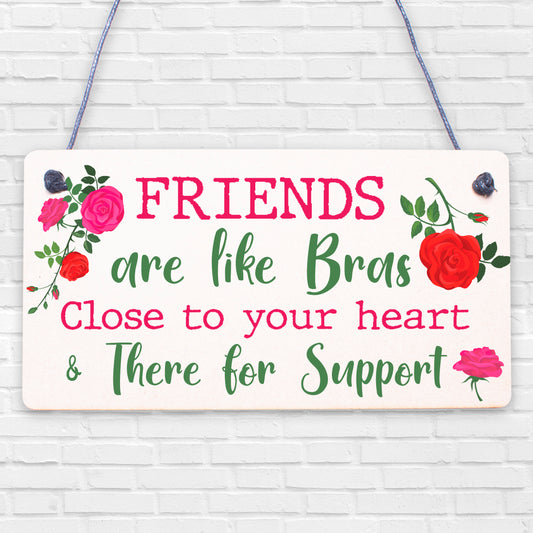 Funny Friends Are Like Bras Novelty Best Friend Sign Birthday Gifts THANK YOU