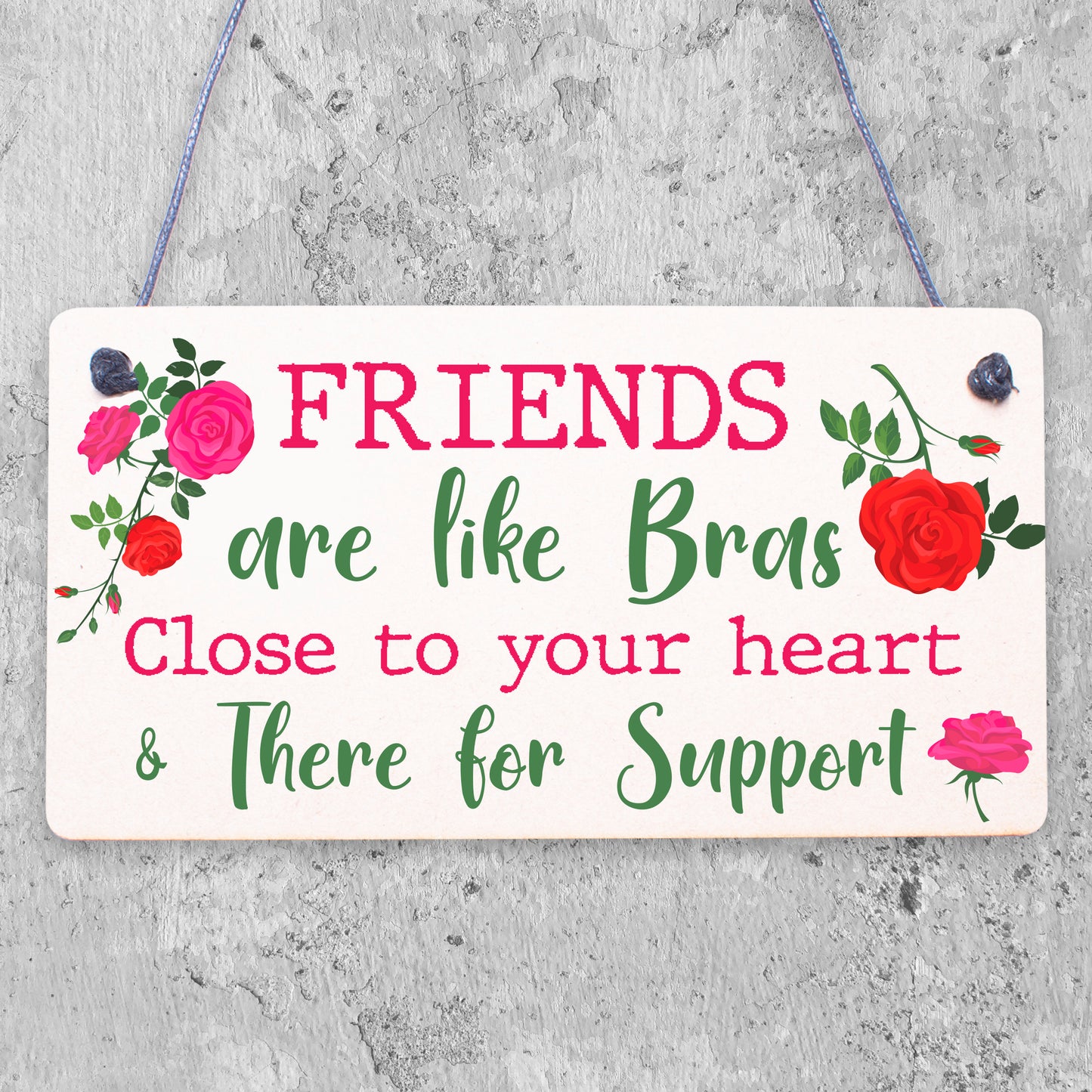 Funny Friends Are Like Bras Novelty Best Friend Sign Birthday Gifts THANK YOU