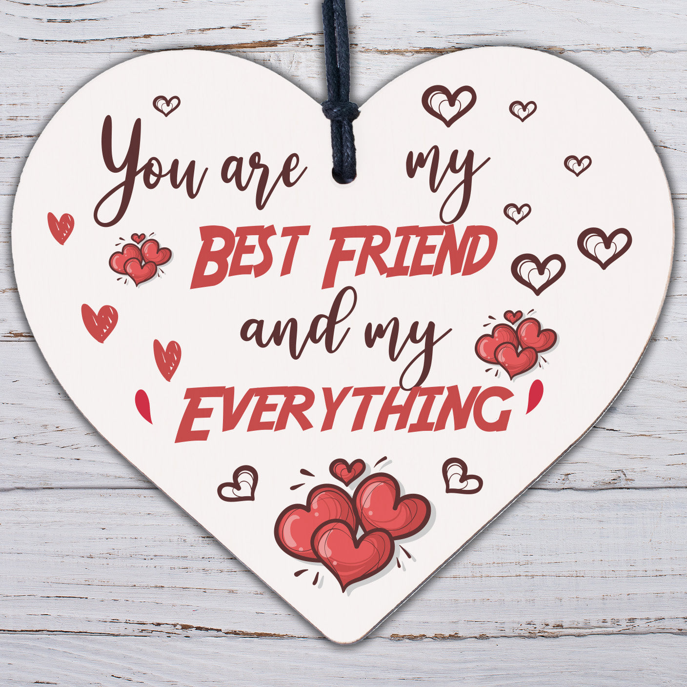 Handmade Best Friend Friendship Plaque Wood Heart Birthday Thank You Gift Sign