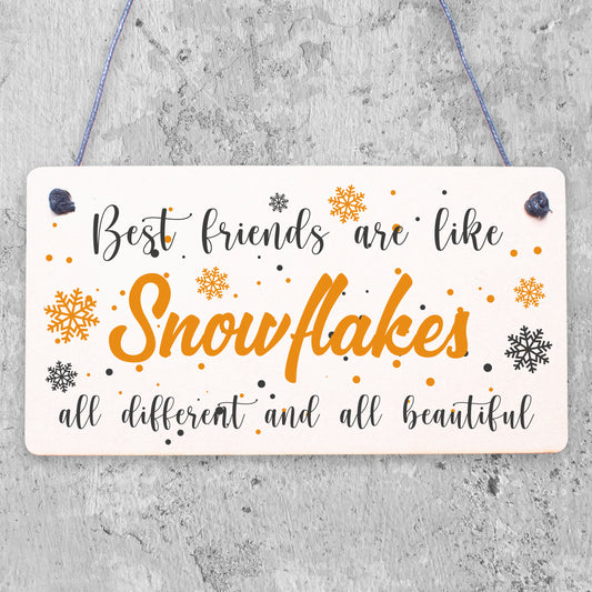 BEST FRIEND Ornament Christmas Gift Hanging Plaque Friendship Sign Keepsake