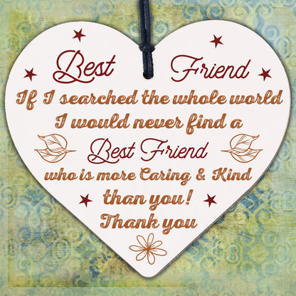 BEST FRIEND Friendship Gift For Friend Birthday Christmas Thank You Wooden Heart