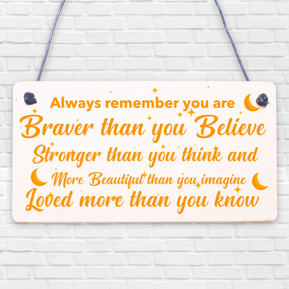 Stronger Inspirational Hanging Plaque Friendship Gifts Quote Butterfly Love Sign