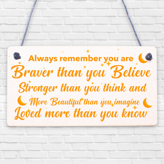 Stronger Inspirational Hanging Plaque Friendship Gifts Quote Butterfly Love Sign