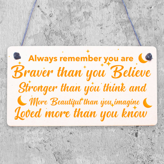 Stronger Inspirational Hanging Plaque Friendship Gifts Quote Butterfly Love Sign