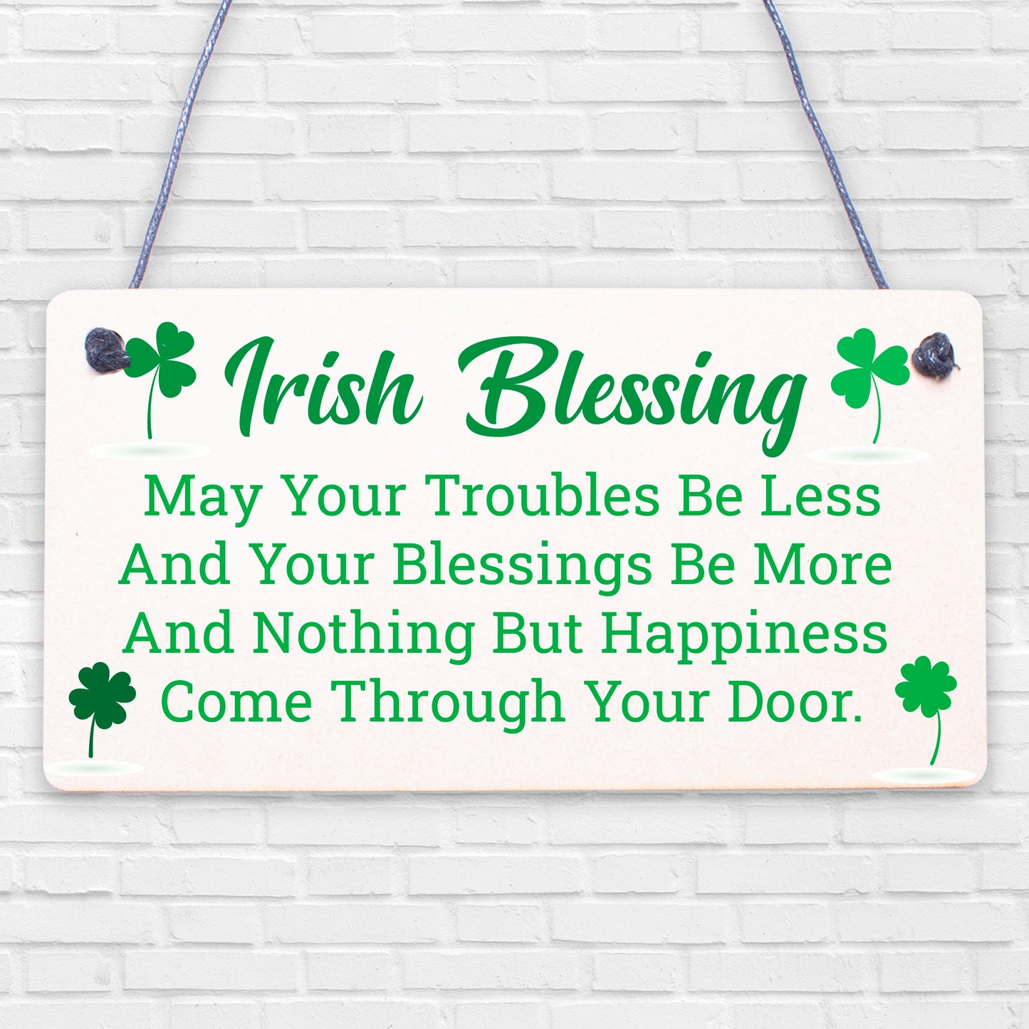 IRISH BLESSING Happiness Friendship Gift Plaque St Patricks Day Lucky House Sign