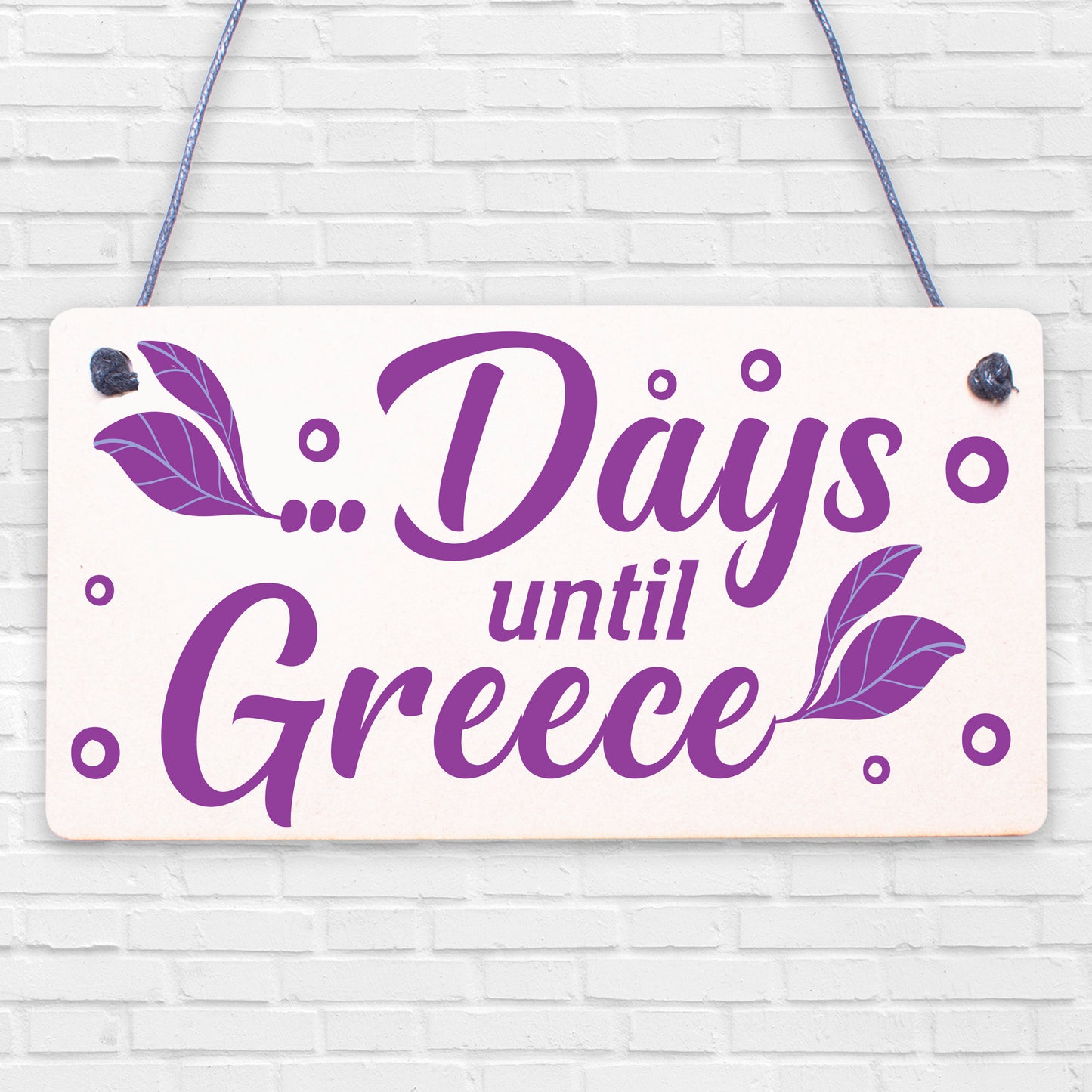 Chalkboard Holiday Countdown To GREECE Wall Sign Novelty Gift For Friend Family