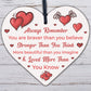 You Are Braver Stronger Smarter &amp; Beautiful Wooden Hanging Heart Friends Plaque