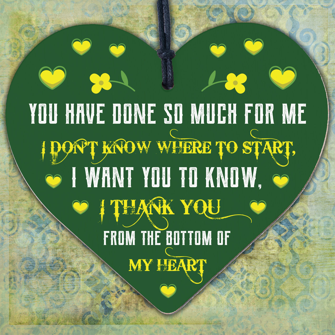 Thank You From The Bottom Of My Heart Wooden Hanging Plaque Friendship Thank You